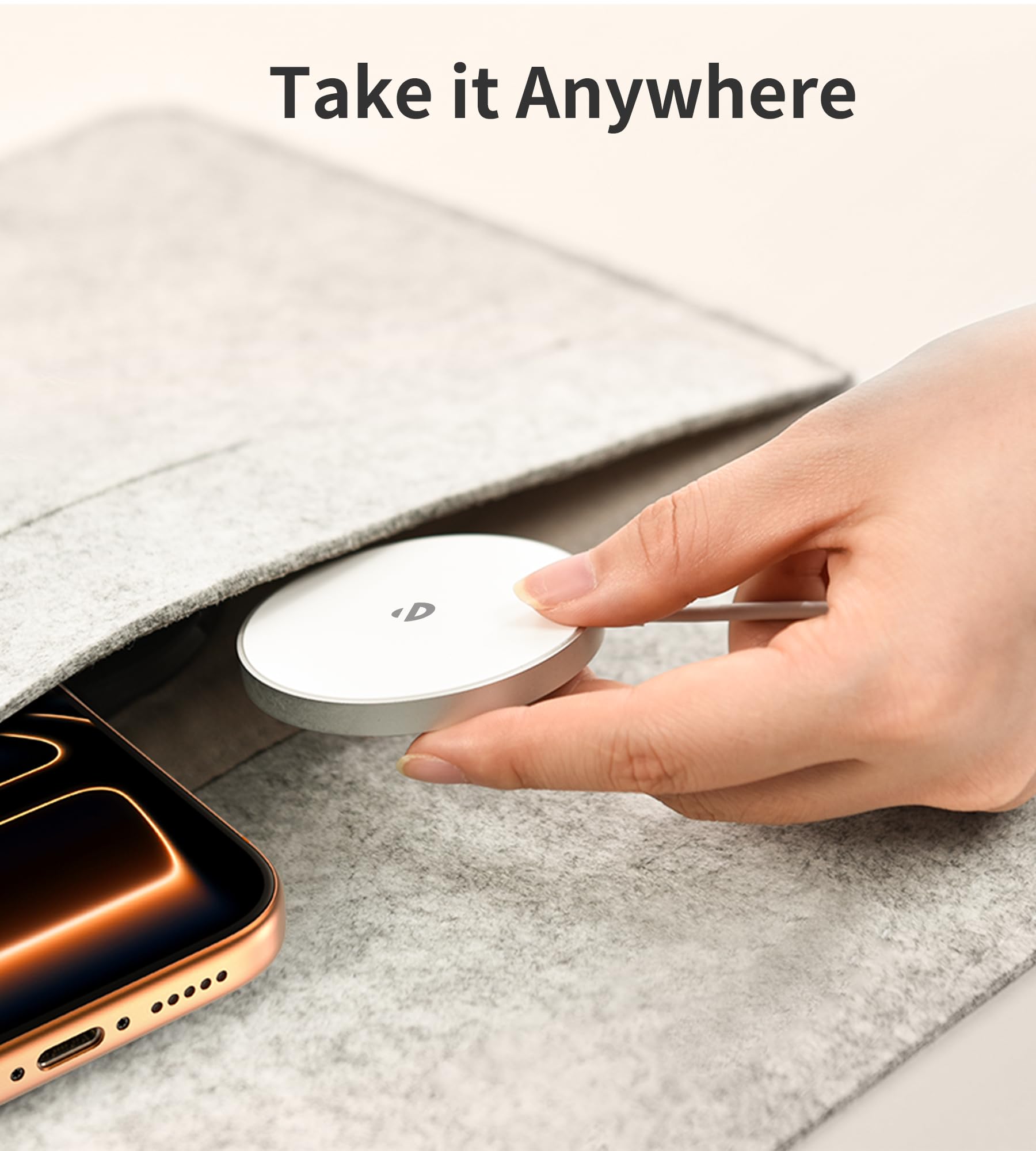 RoRoSkin Chargeur Mag Safe pour iPhone, 15W Chargeur sans Fil inductif pour iPhone 17e 17 16 15 14 13 12 Pro Max/Air/Plus/Pro, Magnétique Rapide sans Fil, avec Adaptateur USB-C 20 W Beige