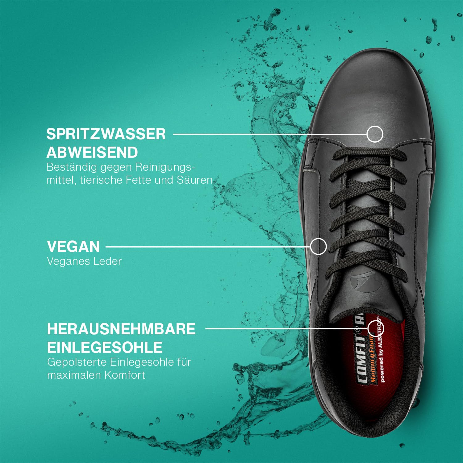 ALBATROS Zapatillas de trabajo Boogie Unisex – Antideslizante – Zapatillas antideslizantes – Zapatillas de trabajo súper ligeras para hombre y mujer – Cómodos para el día a día y el trabajo
