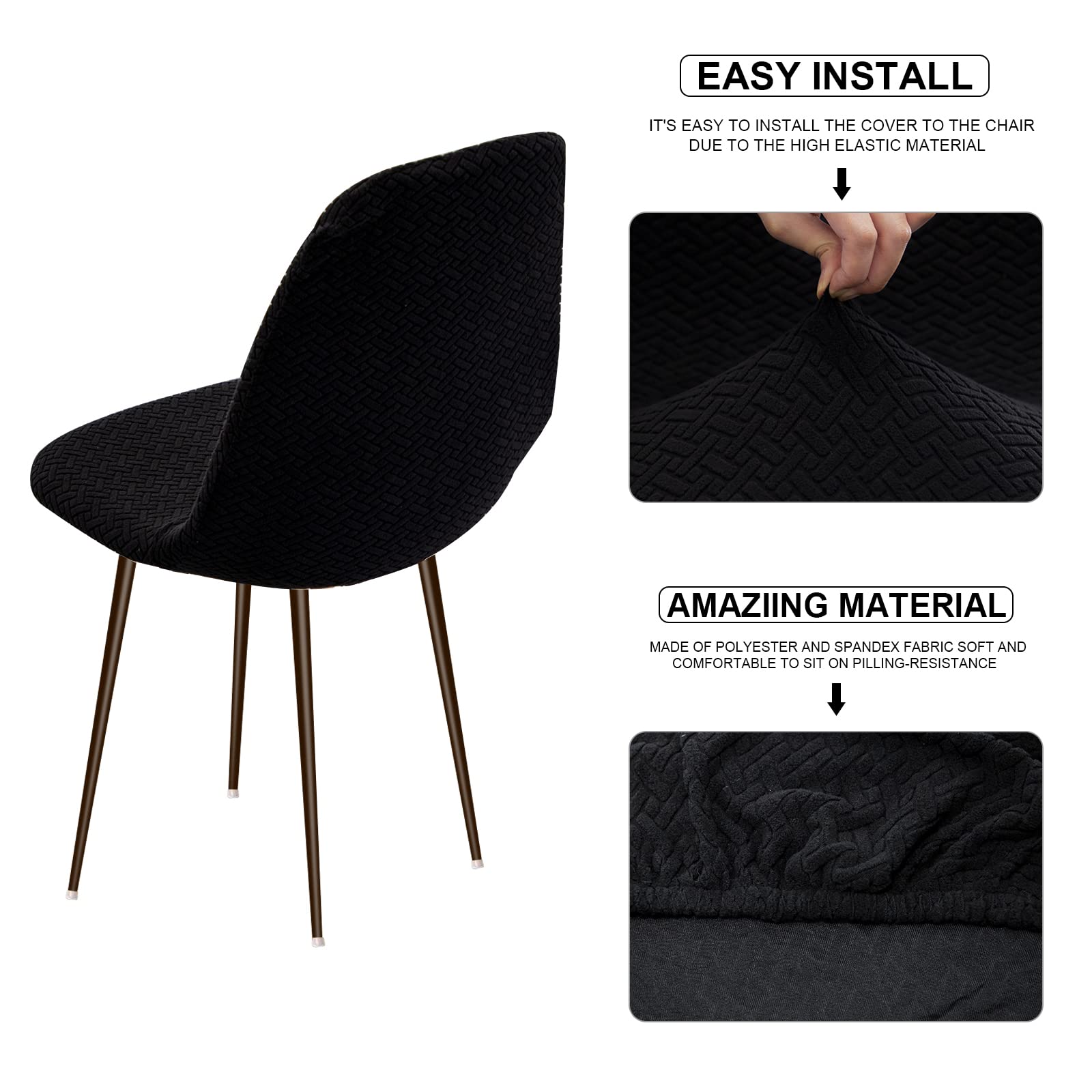 Coprisedie Elasticizzati Con Schienale 4 Pezzi - Fodere Universali Per Sedie Rotonde - Foto 4