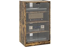 HOMCOM Small Entertainment Cabinet with 4-Tier and Adjustable Shelves