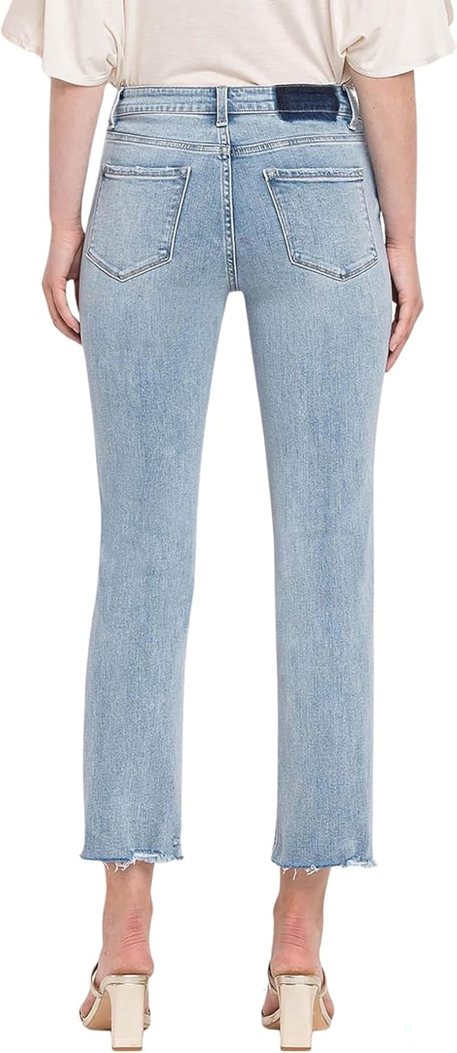 Flying Monkey Women's High Rise Crop Straight Jeans (Polite, 26)