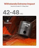 Vista 2 de VEVOR Juego de dados de impacto de 1/2 pulgada, 26 piezas, zócalos poco profundos, enchufes de 6 puntos, construcción resistente, CR-M0, juego