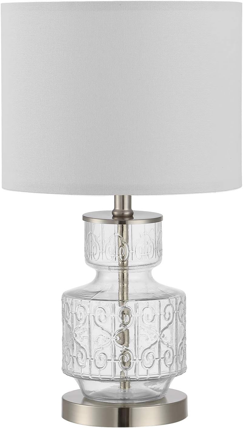 Promo Discount Up To 70% Off WINGBO 20.7” Elegant Table Lamp with Patterned Glass Base & Drum Shade, for Living Room Bedroom Hallway End Table Desk Side Accent Hallway Limited Stock WINGBO 20.7” Elegant Table Lamp with Patterned Glass Base & Drum Shade, for Living Room Bedroom Hallway End Table Desk Side Accent Hallway