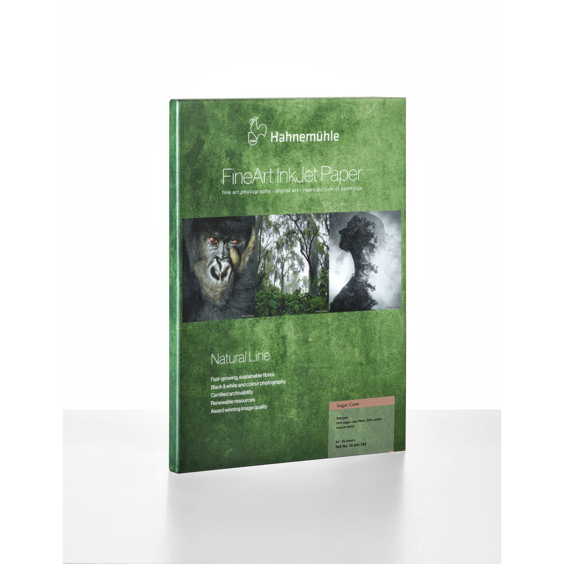 Hahnemühle Sugar Cane Inkjet-Papier, 300 g/m², mattes Fotopapier, naturweiß, DIN A3, 25 Blatt