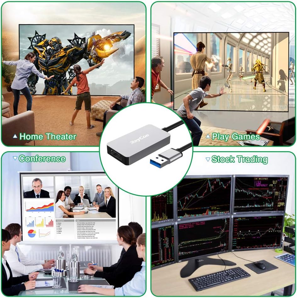 Cheap USB to HDMI Adapter, HD Audio Video Cable Converter, USB 3.0 to HDMI for Multiple Monitors 1080P, Compatible with Windows XP/10/8.1/8/7 (Not Support Mac, Linux, Vista, Chrome (Gray) Limited USB to HDMI Adapter, HD Audio Video Cable Converter, USB 3.0 to HDMI for Multiple Monitors 1080P, Compatible with Windows XP/10/8.1/8/7 (Not Support Mac, Linux, Vista, Chrome (Gray)