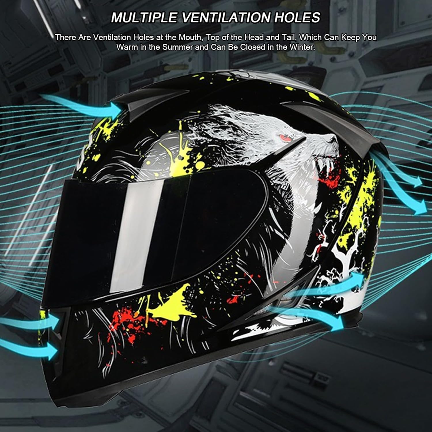 Caschi da Moto Casco Integrale A Doppia Visiera per Adulti Giovani Uomini E Donne Casco da Moto Integrale Modulare Casco da Moto Omologato Ece/DOT Ciclomotore per Bici da Strada, E, XL/59-60CM