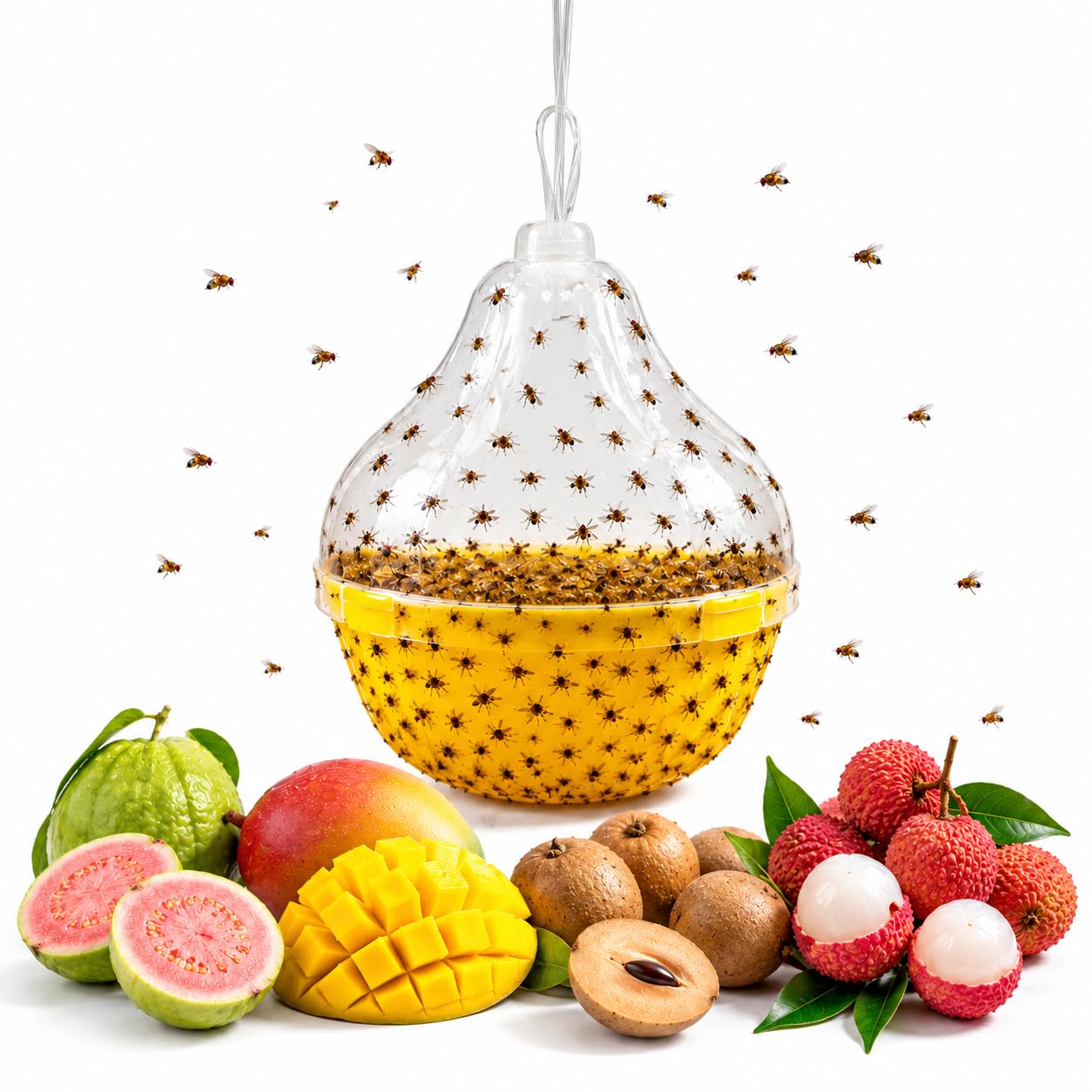 ZAS Fruit Fly Trap, Non-Toxic, Reusable, for Mango, Guava, Citrus, Apple and Other Fruits, Outdoor Orchard and Garden Use-image-16