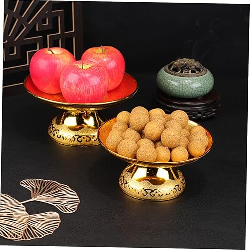 Miniatura 9 de DECHOUS Plato de adoración budista con bandeja de frutas para decoración del hogar de Buda