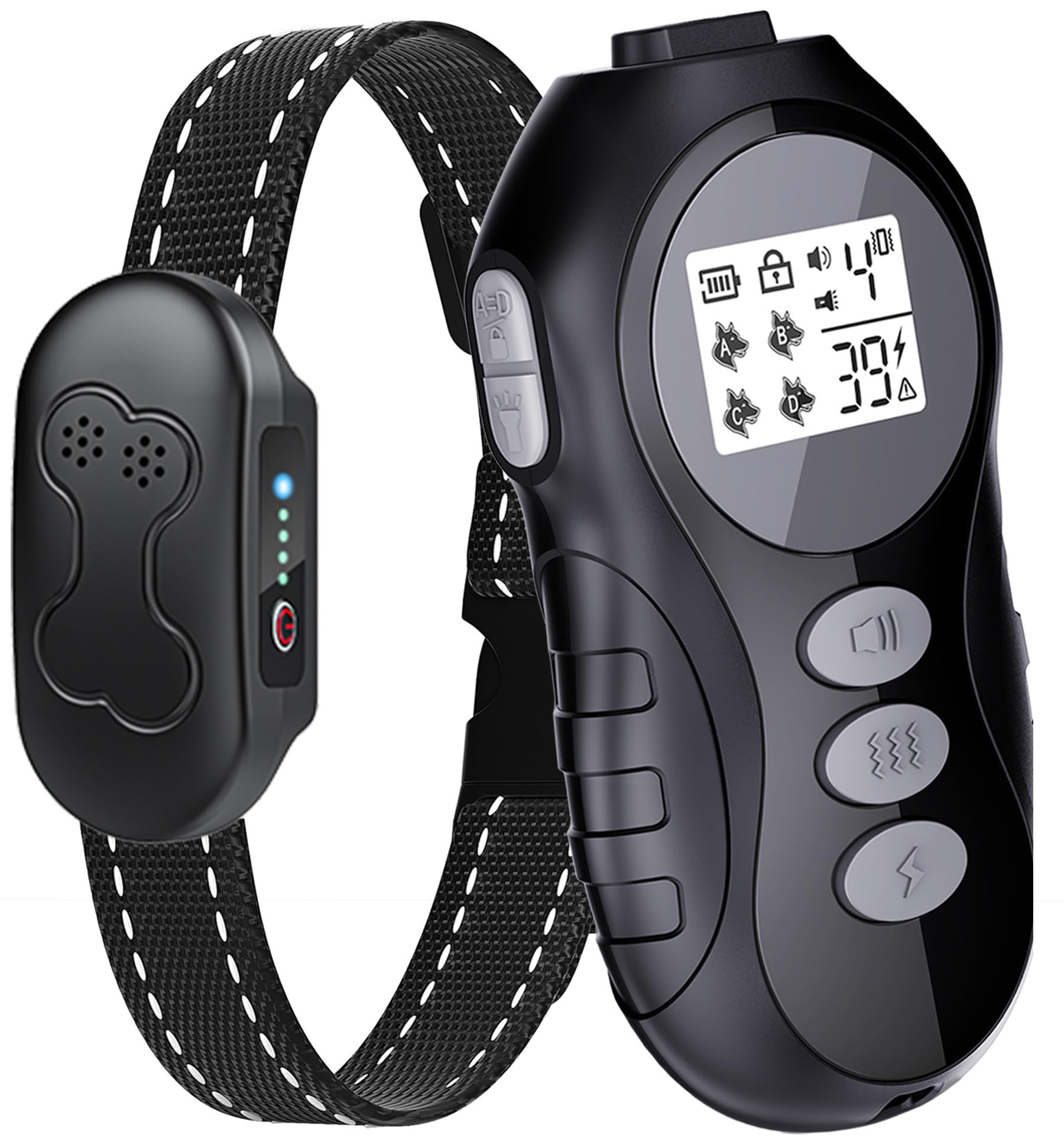 Dog Shock Collar - 2000FT Range Dog Training Collar with Remote Rechargeable Waterproof 4 Training Modes (Flashlight Beep Vibration Shock) Perfect for Small Medium Large Dogs (10-120lbs)