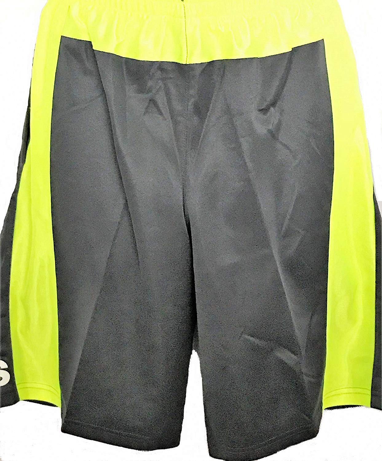 adidas Boy's Basketball Athletic Shorts, Gray/Green Medium 10/12