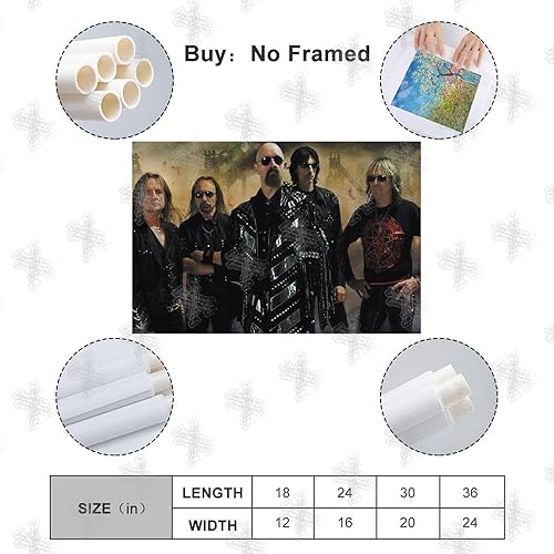 Miniatura 2 de Póster de la banda de Judas-sacerdote Póster de lienzo para decoración de dormitorio, paisaje, oficina, San Valentín, cumpleaños, regalo, sin marco,