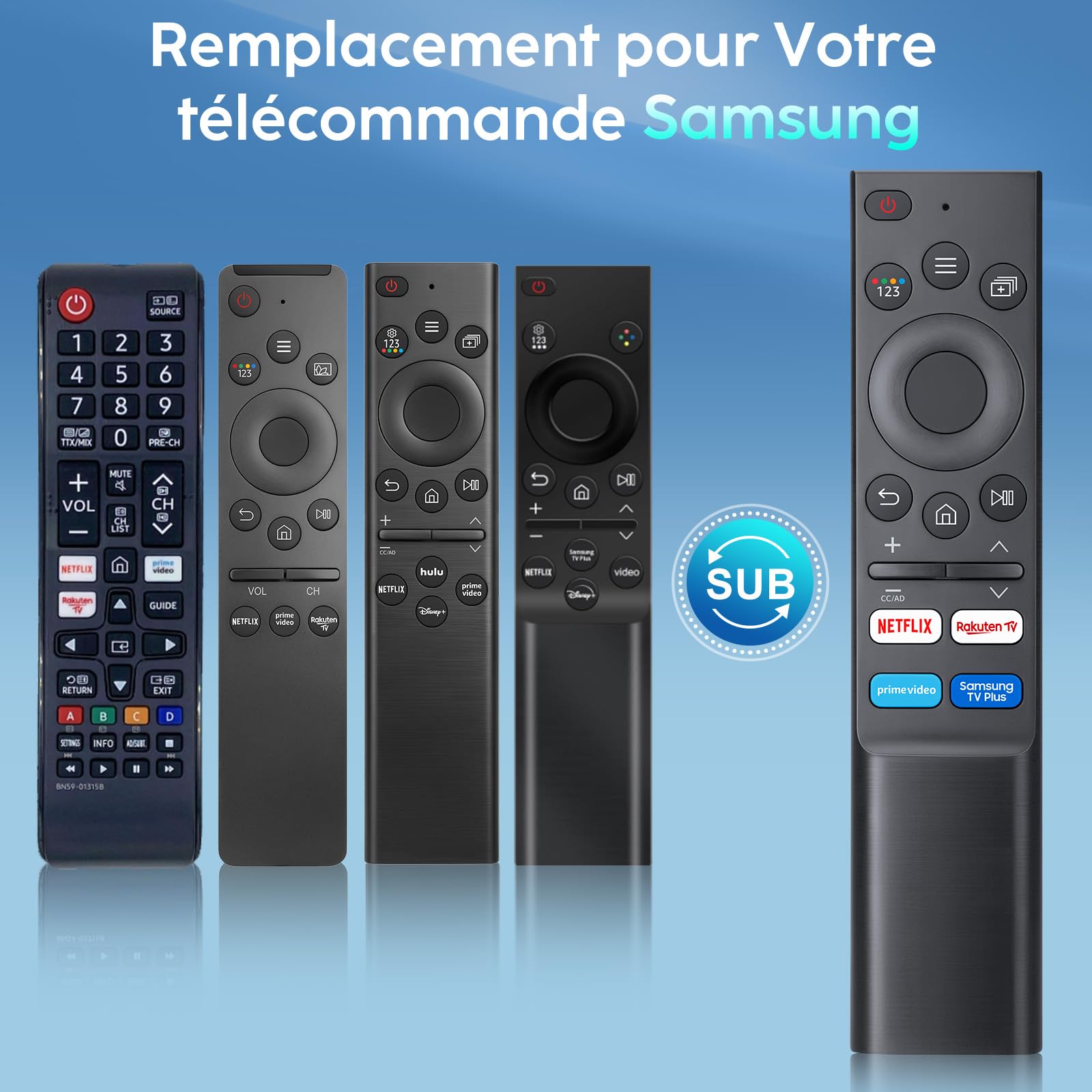 pour Telecommande-Samsung-Smart-TV,Universelle pour Telecommande Samsung TV Original,avec 4 Raccourcis