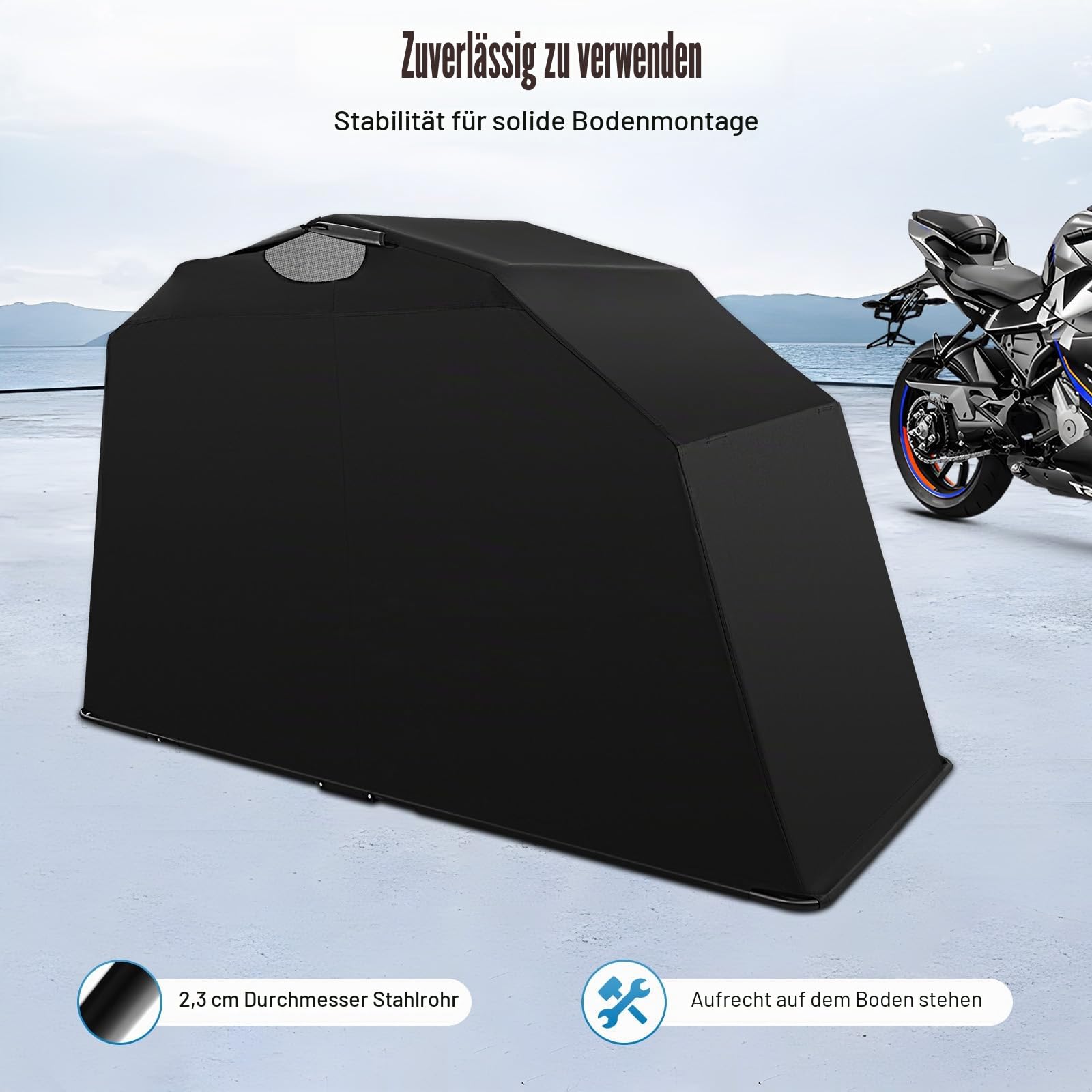 Motorrad Zelt | Motorrad Garage | Faltgarage Quad Garage, Heavy Duty Motorradabdeckung Oxford Gewebe Schutzplane mit Tasche
