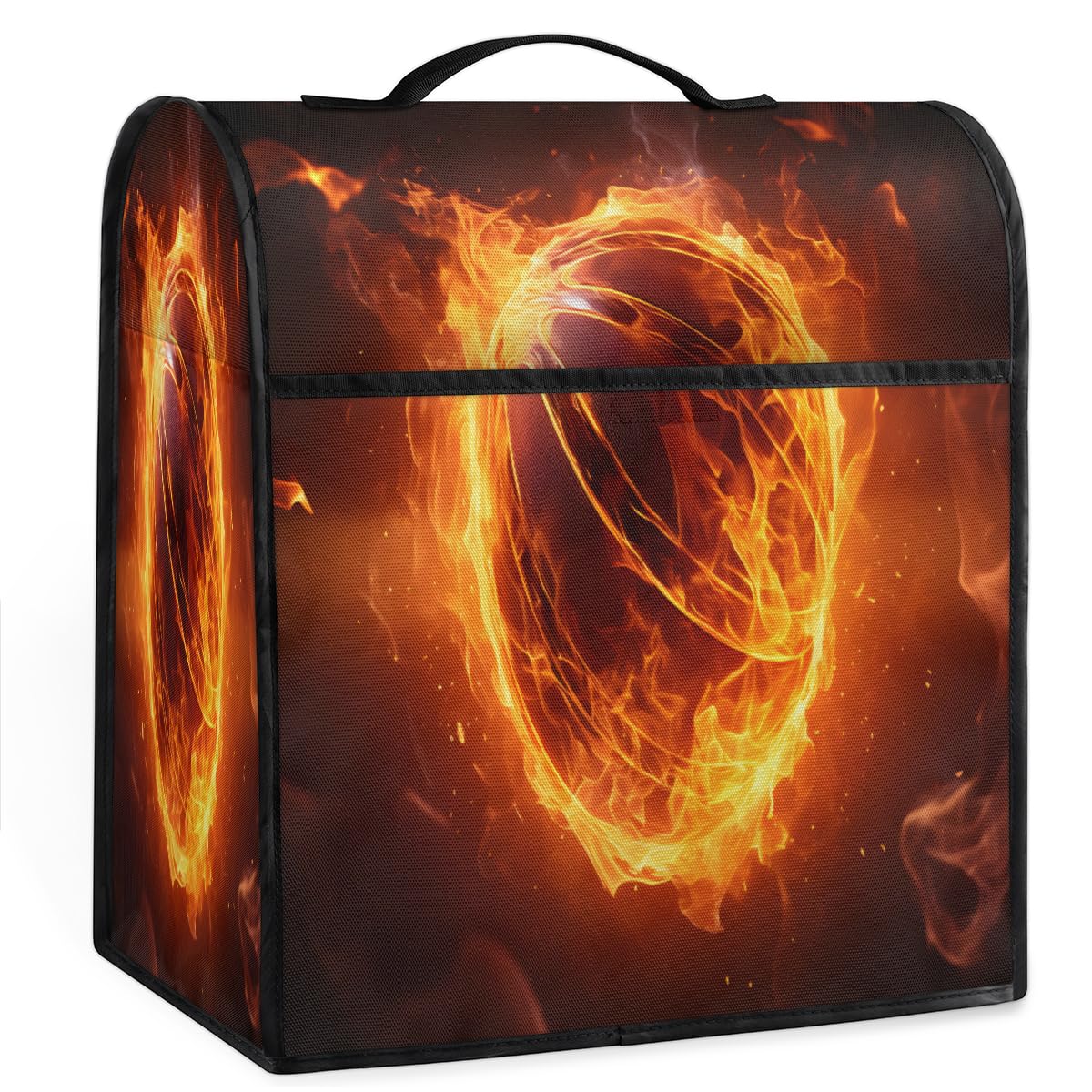 Coffee Maker Cover Flame Basketball Kitchen Appliance Covers Small Appliance Covers Blender Cover Juicer Cover Dust Covers for Kitchen Appliances with Top Handle and Pockets,Washable,B190