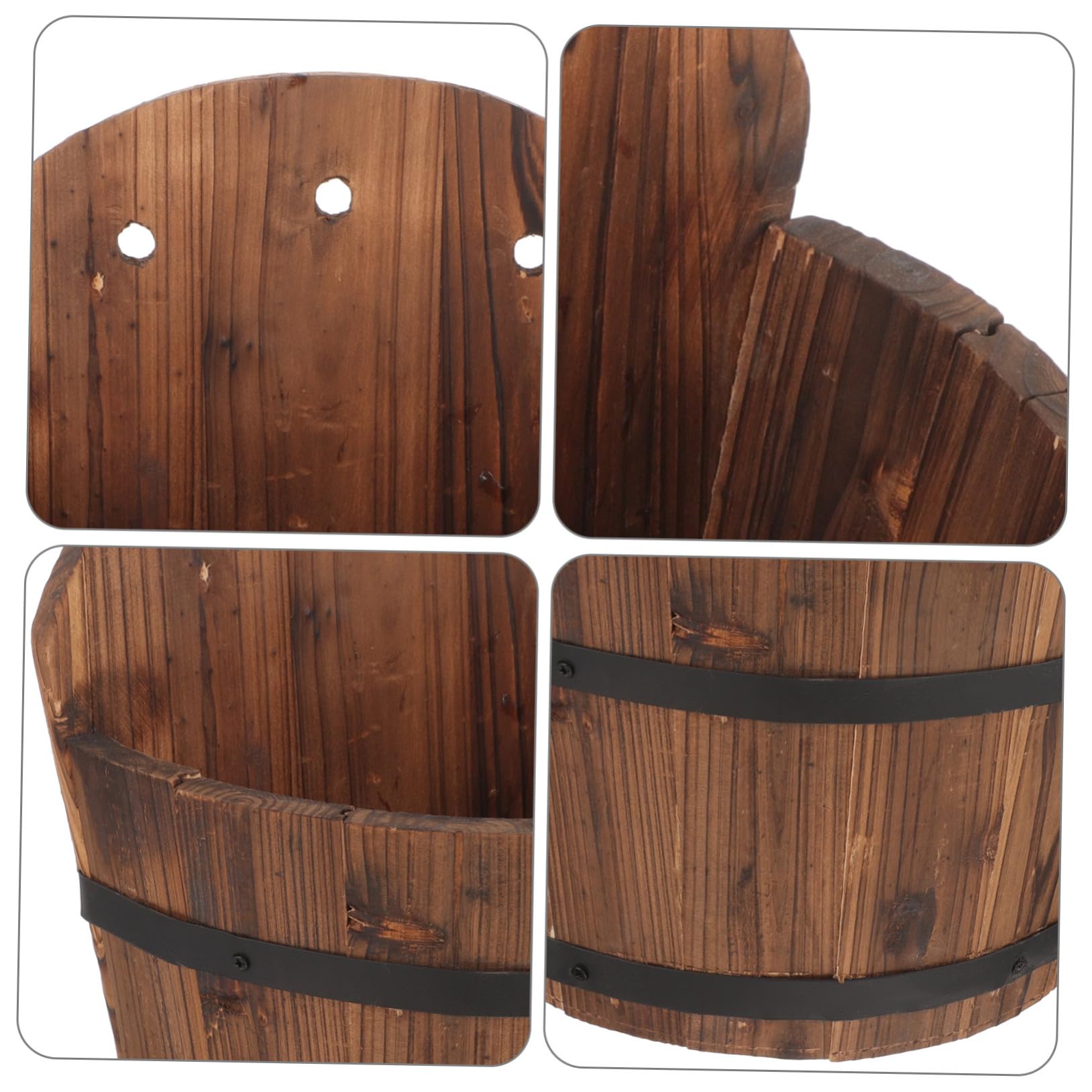 Vaso da Fiori Sospeso in Legno per Esterni e Interni, Portavaso da Parete Salvaspazio, Fioriera da Appendere al Muro per Balcone, Decorazione Contemporanea e Resistente