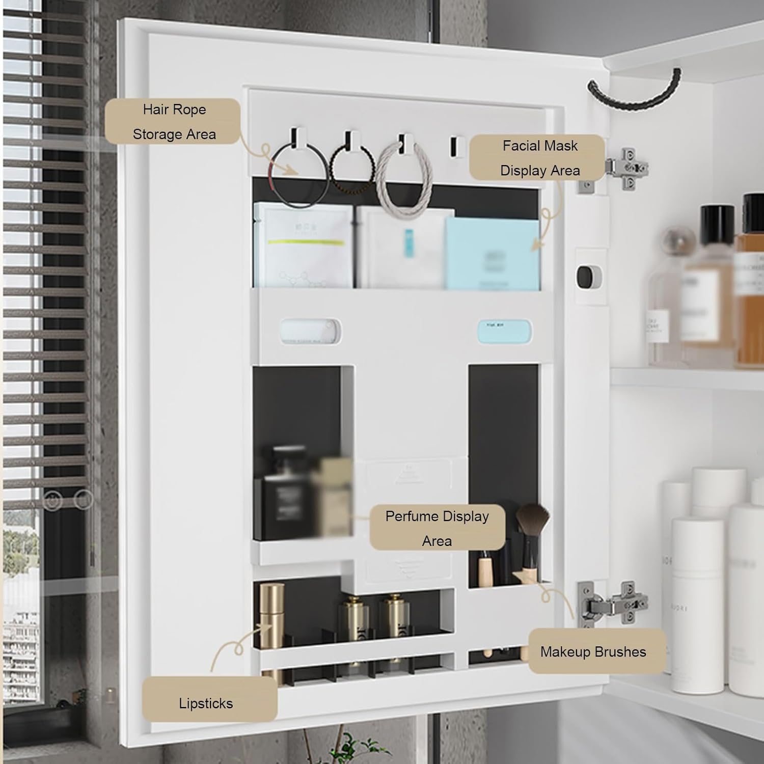 Dual Touch Smart Bathroom Mirror Bathroom Mirror Cabinet Fog Mirror Cabinet Wall Mounted Storage Cabinet Aluminum Storage Cabinet with Mirror Smart Beauty Mirror Cabinet(White,80cm)