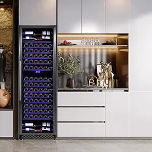 GAOMON 24 Inch Wine Fridge Dual Zone, 189 Bottles Large Wine Cooler Refrigerator, Freestanding Wine Fridge With Intelligent Temperature Memory & Humidity Control Design, Fast Cooling Low Noise
