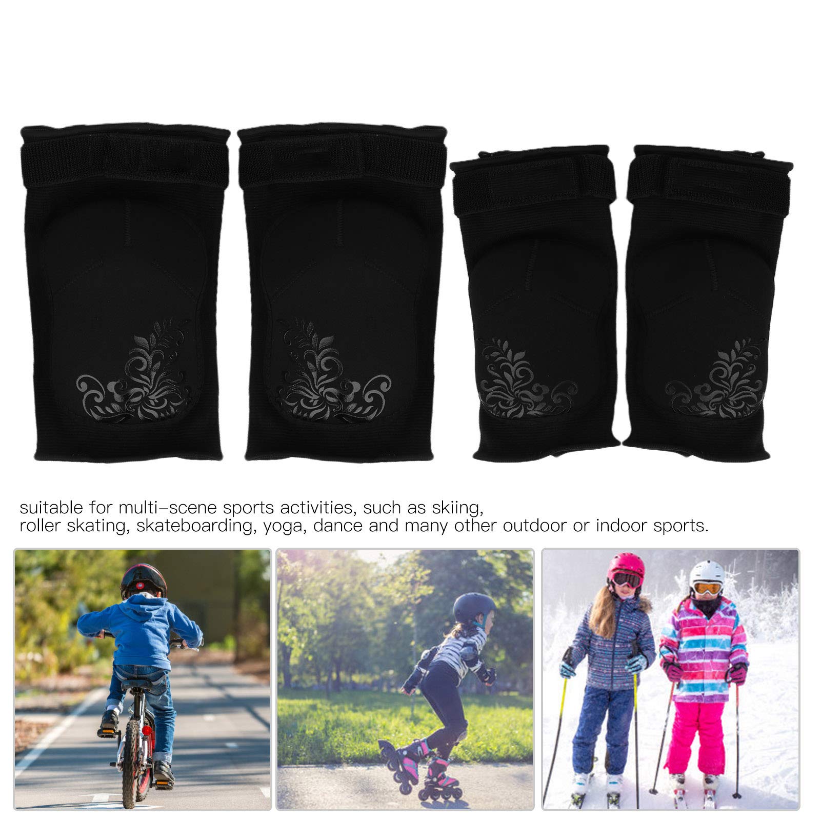 Ginocchiere per Gomiti per Lo Sport, Equipaggiamento Protettivo Ispessito con Assorbimento 'Umidità per Sci, Yoga, Skateboard, Vestibilità Flessibile e Design Traspirante