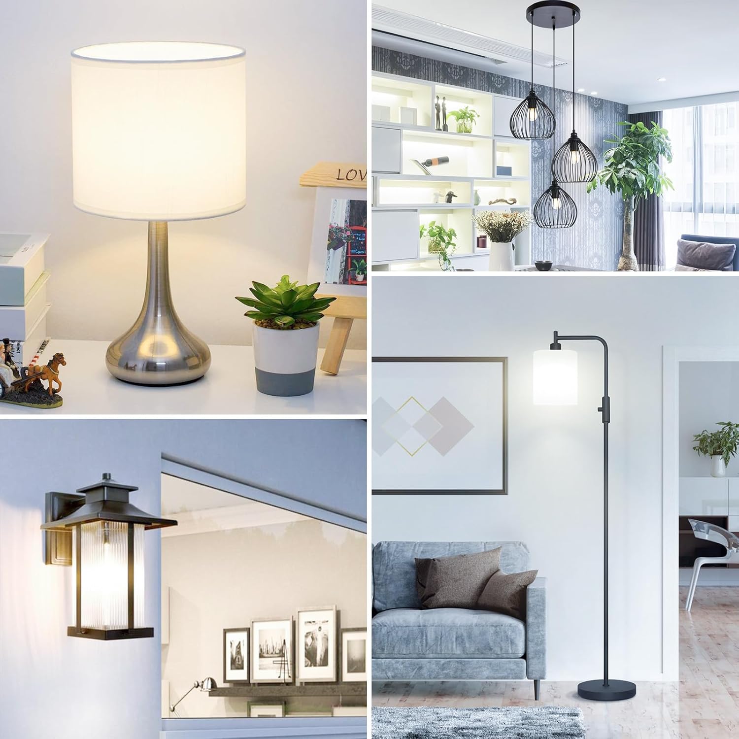 A19 E26 Base Dimmable Edison LED Bulb, 6W(60 Watt Equivalent) Stepless Dimming Light Bulbs 600lm, 5000K Daylight White, Vintage Clear Glass LED Filament Bulb for Home, Wall Sconce, Chandelier, 6 Pack