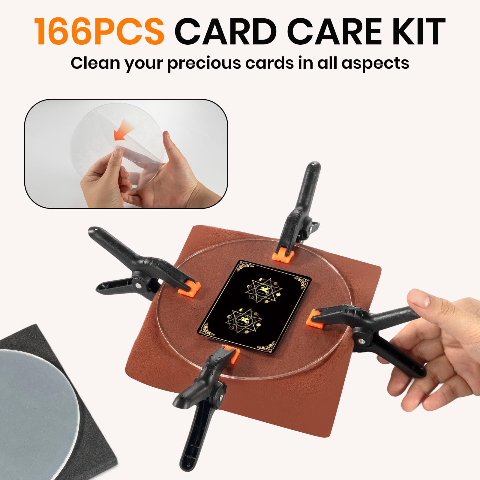 Kit di pulizia per carte collezionabili e collezionisti di carte sportive, 166 pezzi, kit di pulizia per carte collezionistiche e collezionisti di carte sportive, proteggere, pulire e ripristinare