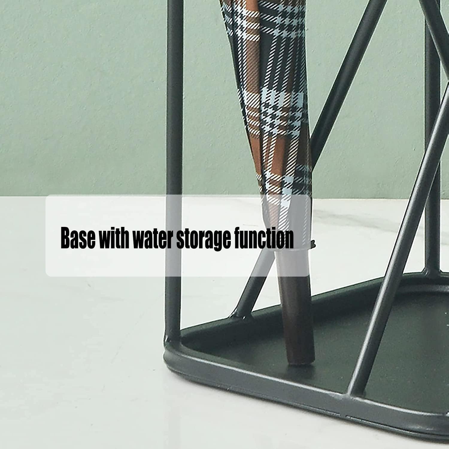 Racks Indoor Iron Umbrella Holder, Space-Saving Hallway Modern for Hotel Offices, Multifunctional Cue Stick Storage Rack, 28x28x56cm (Color : Green)