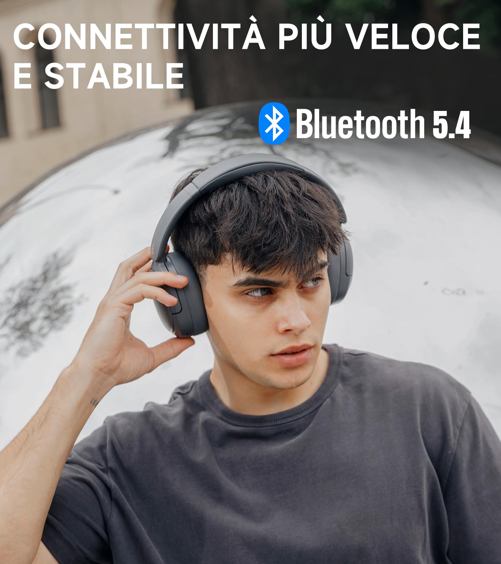 Edifier W800BT Pro Cuffie Cancellazione Attiva del Rumore Ibrida, Bluetooth 5.4, Hi-Res Audio, Riduzione del Rumore delle Chiamate AI, 45 Ore Autonomia, Ricarica Rapida, Pieghevole - Grigio