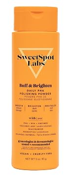 SweetSpot Labs Buff & Brighten PHA Powder Exfoliator, Target Ingrown Hair + Strawberry Legs, 3 oz