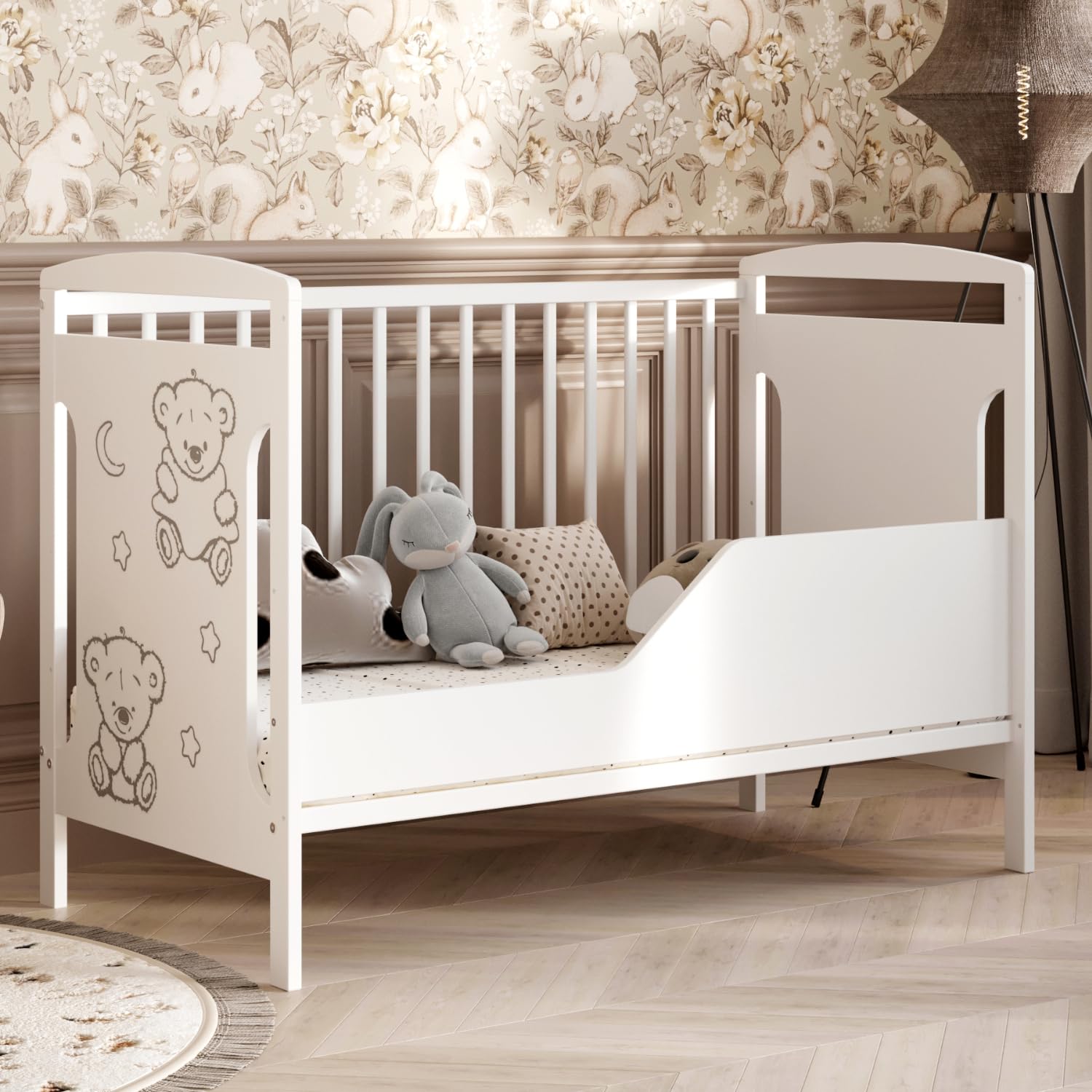 Genérico Cuna para bebés Ted 60 x 120 cm con Kit de conversión: Crece con su Hijo (sin colchón)