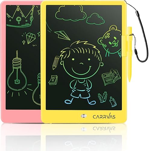 CARRVAS Tableta de escritura LCD, paquete de 2 tableros de dibujo de 10 pulgadas, tableta de dibujo borrable de juguete, regalos para niñas y niños
