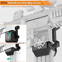 Vista 2 de AR Wall Mount with Mag Holder, 223/5.56 Rifle Rack Mount Can Be Mounted Horizontal or Vertical, AR-15 Wall Hanger Strongly withstands 350Lbs of