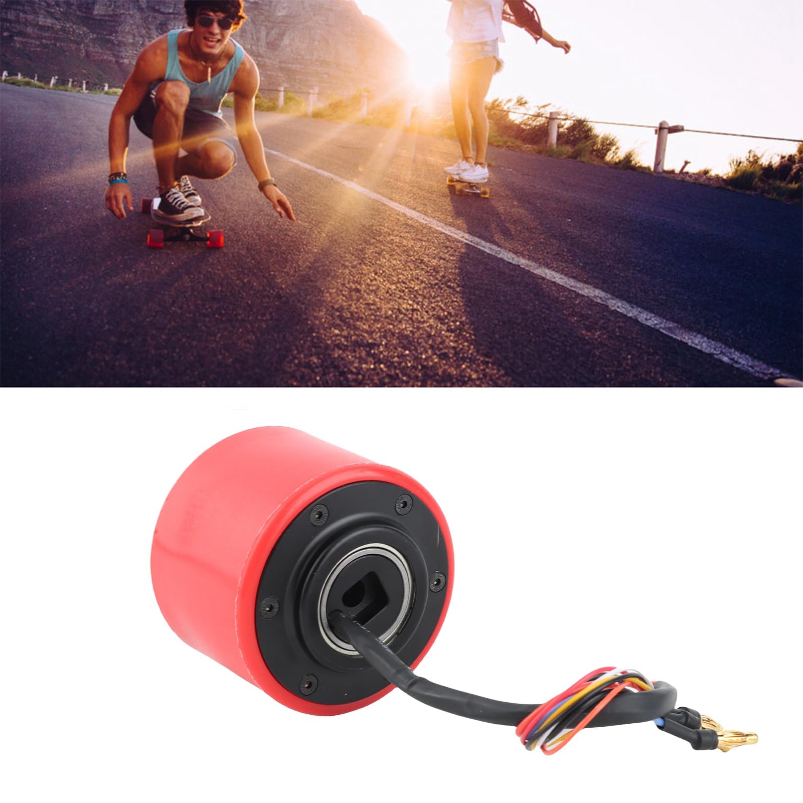MAGT Roue Moteur de Moyeu de Skateboard Électrique, 70mm 150W 24V 36V Roue de Moteur de Moyeu Sans Balai pour Longboard Électrique DIY Mini Scooter