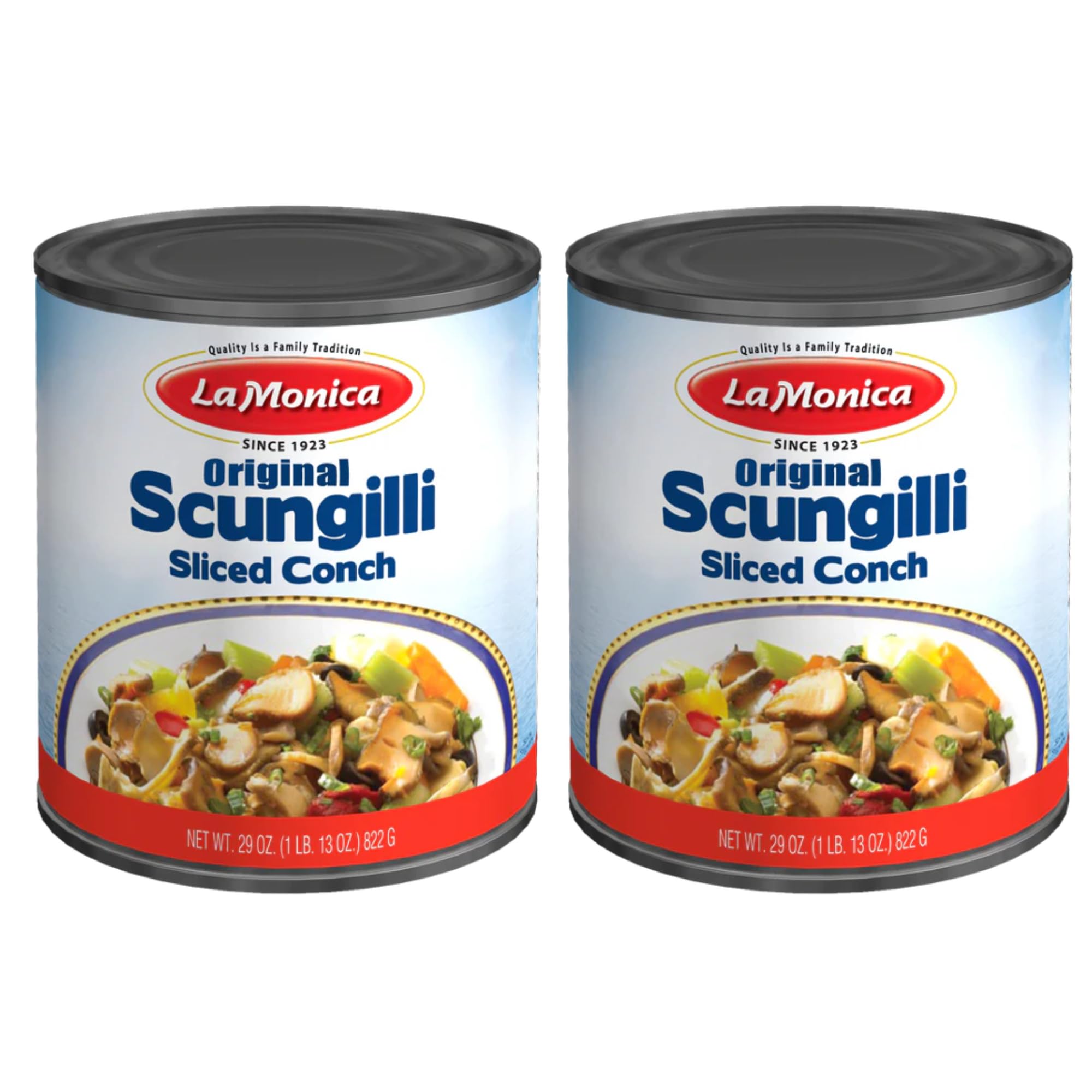 LaMonica Original Scungilli – 29 oz Can | Premium Conch Meat | Ready to Eat | Perfect for Salads, Pasta & Seafood Dishes [Pack of 2]