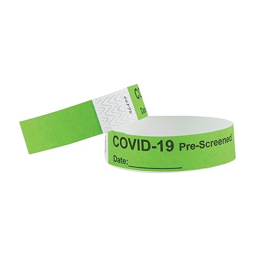 Advantus Pulseras Tyvek COVID preimpresas, prepantalladas, 500/PK (76093)