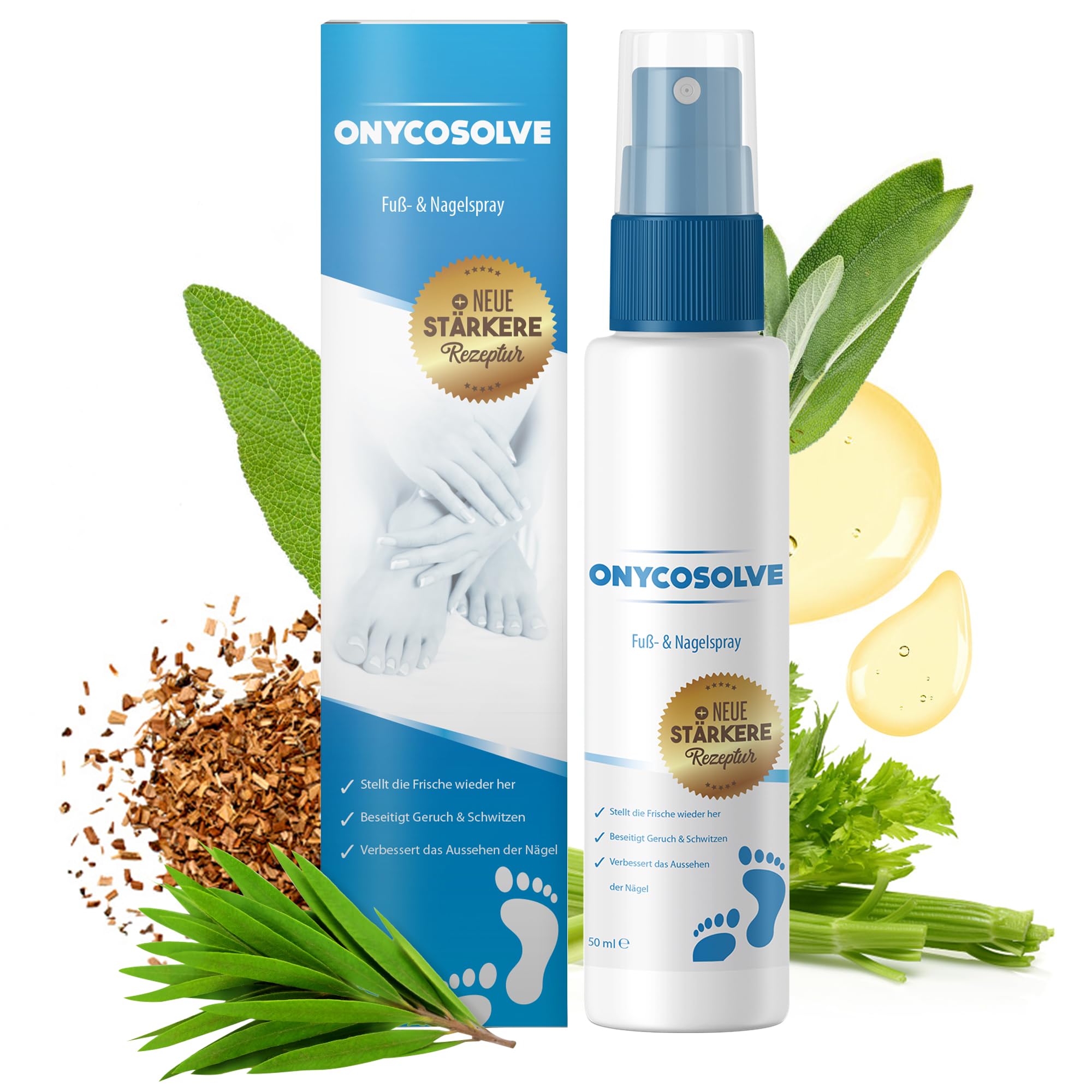 Fuß- und Nagelspray - Schuhdeo - Fußspray für Frische Füße - Schuhspray - 50 ml
