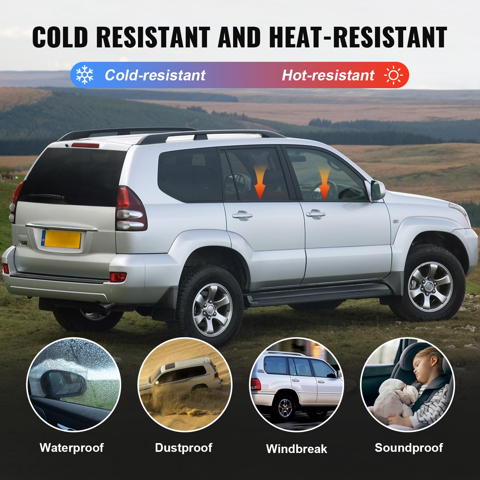 Weatherstrip Window Moulding Trim for Toyota Land Cruiser Prado | 120 Series 2003-2009 Seal Belt Weather Stripping for Lexus GX470 2003-200975711-6006175712-6006175721-6006175722-60061 product thumbnail 8