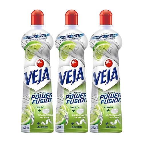 Veja Power Fusion Limpador Multiuso Limão com 3 Unidades de 500ml cada