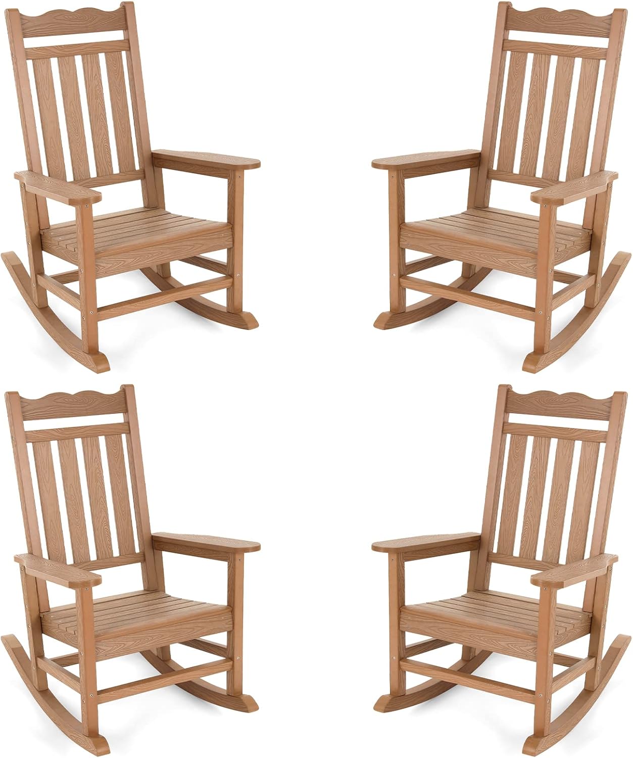 Stoog AllWeather Patio Rocking Chairs Set of 4, Porch