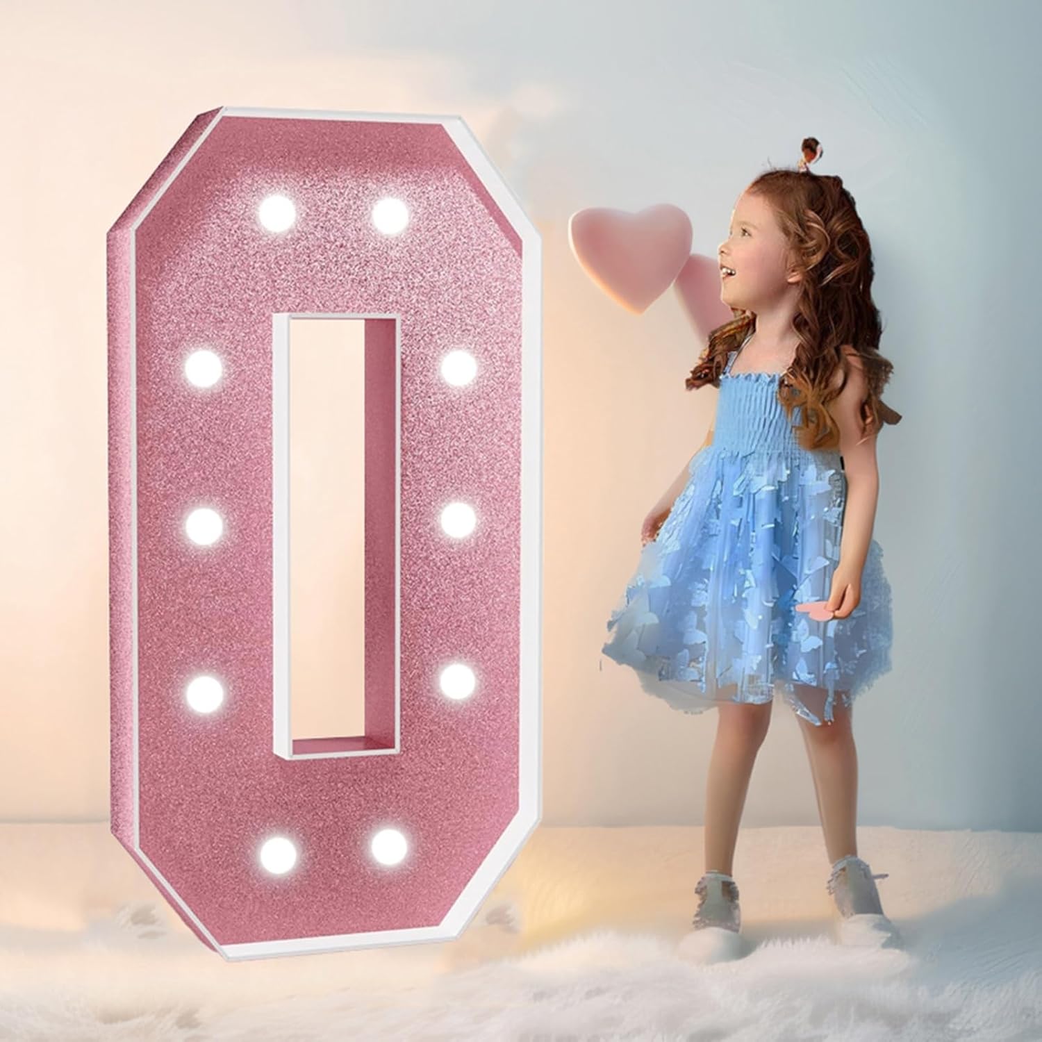 Marquee Light Up Numbers for 1st 16th 21st Birthday Decorations 10th Anniversary Party Decor Large Numbers DIY Pre-Cut Foam Board Kit Mosaic Numbers(Color:Number 0,Size:120cm/4FT)