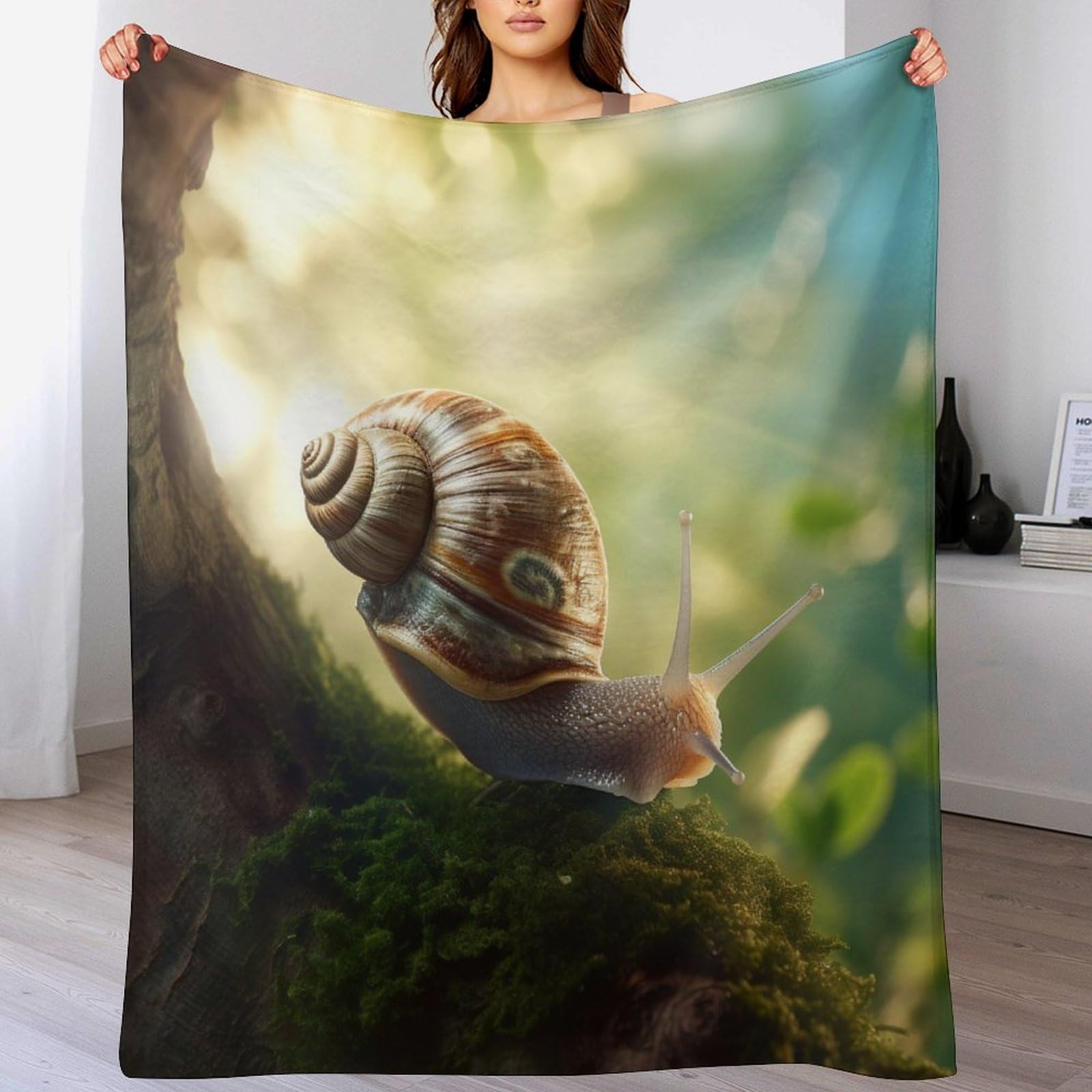 Couverture lit flannel escargots 130x150cm au toucher soyeux haut de gamme