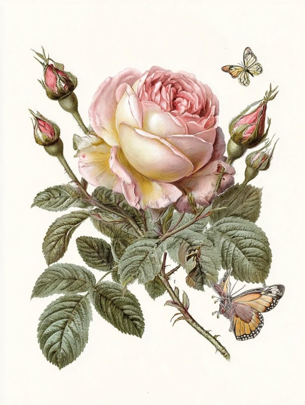 RKFLGEW Flowers 14CT Cross Stitching Kit Pink Roses Preprinted Fabric Cross Stitch DIY Art Needlecrafts Embroidery Kits for Adults Beginners 40x50cm