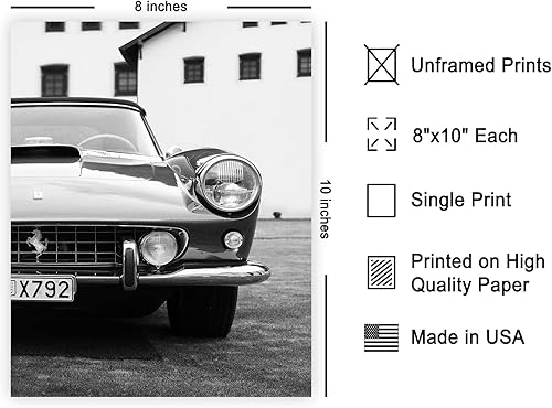 Miniatura 2 de Monem Art - Póster vintage para automóvil exótico, impresión retro de lujo, arte de automóvil, arte de fotografía, arte en blanco y negro, arte
