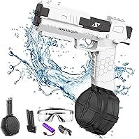 Vista 1 de Pistolas de agua eléctricas, pistolas de chorro automáticas de alta capacidad de hasta 32 pies de alcance, pistola automática de remojo de agua
