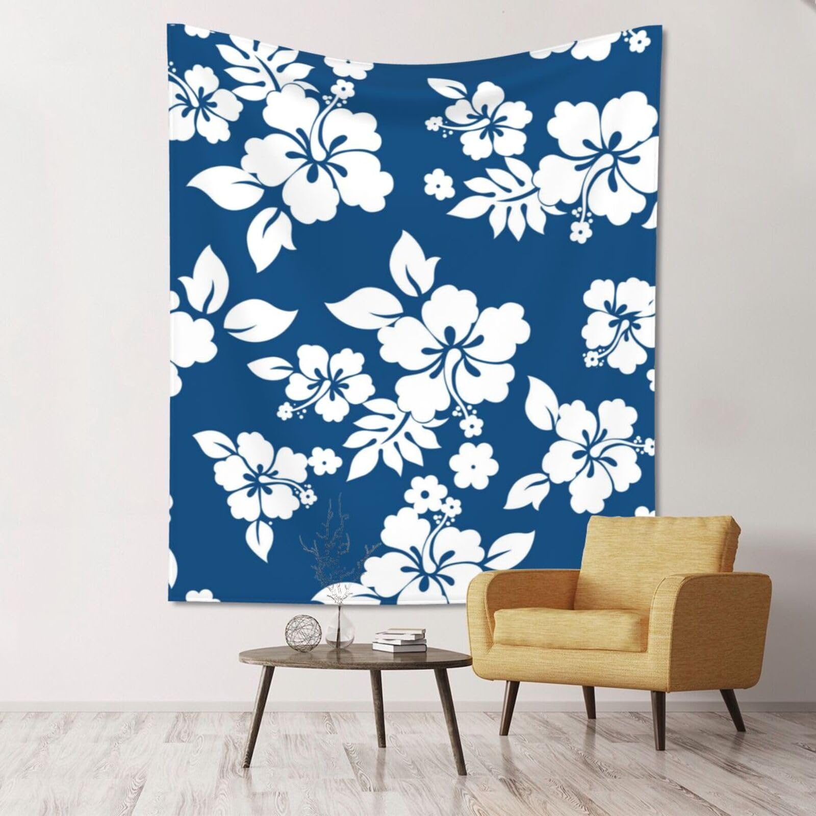 WKSGDSG Large Wall Hanging, Machine Washable Tapestry For Dorm Room, Hawaii Flower, Lightweight Polyester Wall Art For Bedroom Living Room, 152x130cm