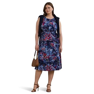 Lauren Ralph Lauren Plus Size Print Twist Front Jersey Dress Women