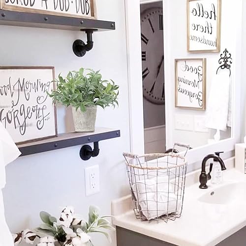 Miniatura 5 de Briful Juego de 3 plantas artificiales pequeñas para decoración de plantas artificiales en macetas, plantas de eucalipto sintético en macetas para