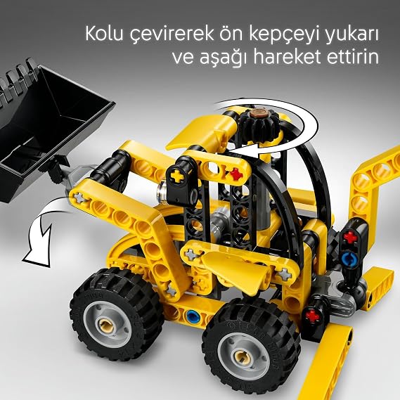 LEGO Technic Backhoe Loader 42197 – Back Digger for Girls and Boys 7 Years Old and Over, Construction Set with Bucket and Balancer, Gift Idea (104 Pieces)