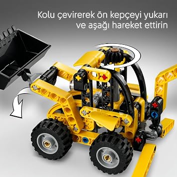 LEGO Technic Backhoe Loader 42197 – Back Digger for Girls and Boys 7 Years Old and Over, Construction Set with Bucket and Balancer, Gift Idea (104 Pieces)