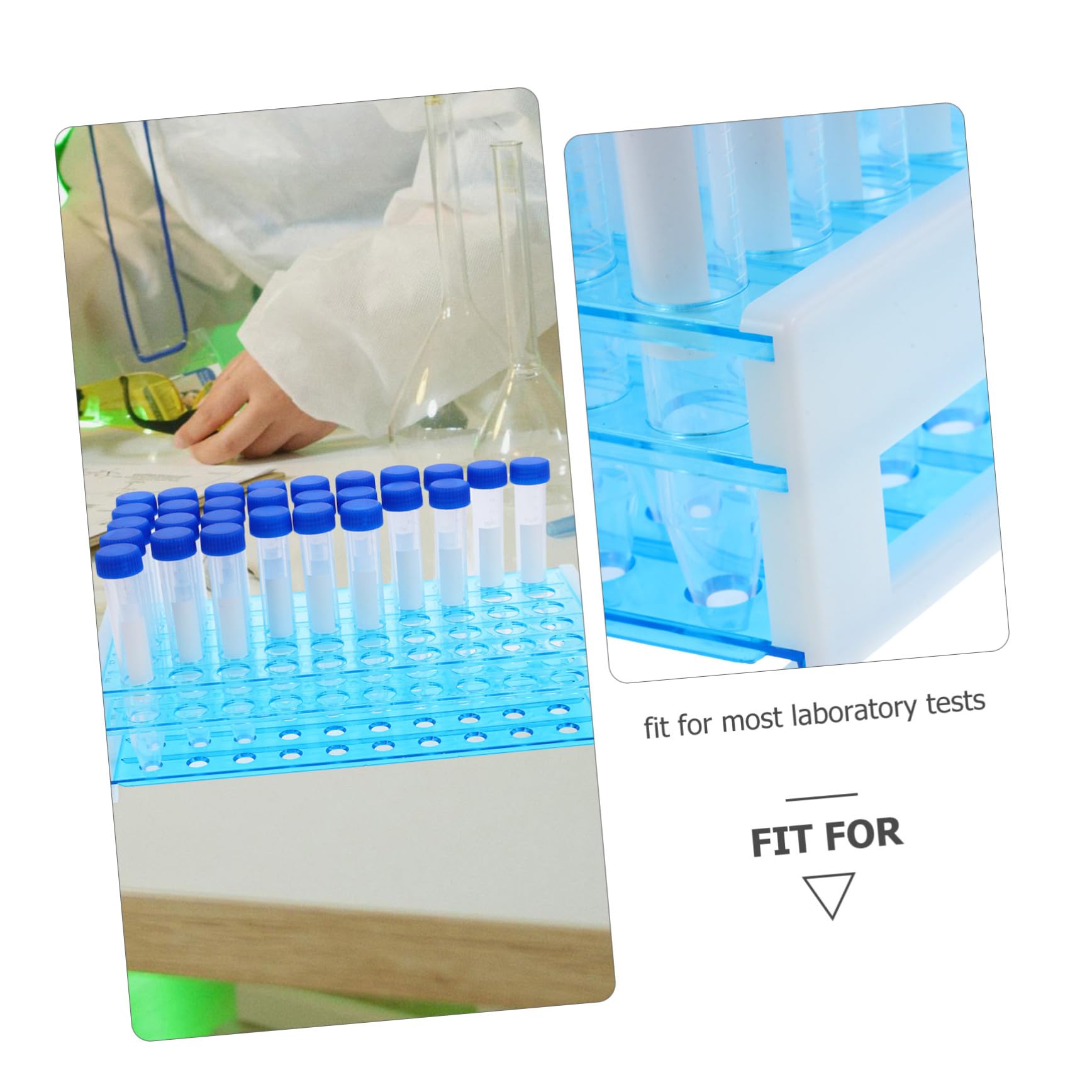 Kit de Tubos de Centrífuga de 15ml de Plástico Azul, 100 Piezas | 2 Soportes de Almacenamiento, Escala Clara y Alta Transparencia, Observación Fácil, Medición Precisa