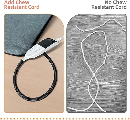 Miniatura 6 de SmartTail Almohadilla térmica grande para perros de 35.4 x 23.6 pulgadas, temporizador mejorado de 12 veces y modo de mantenimiento, cama térmica