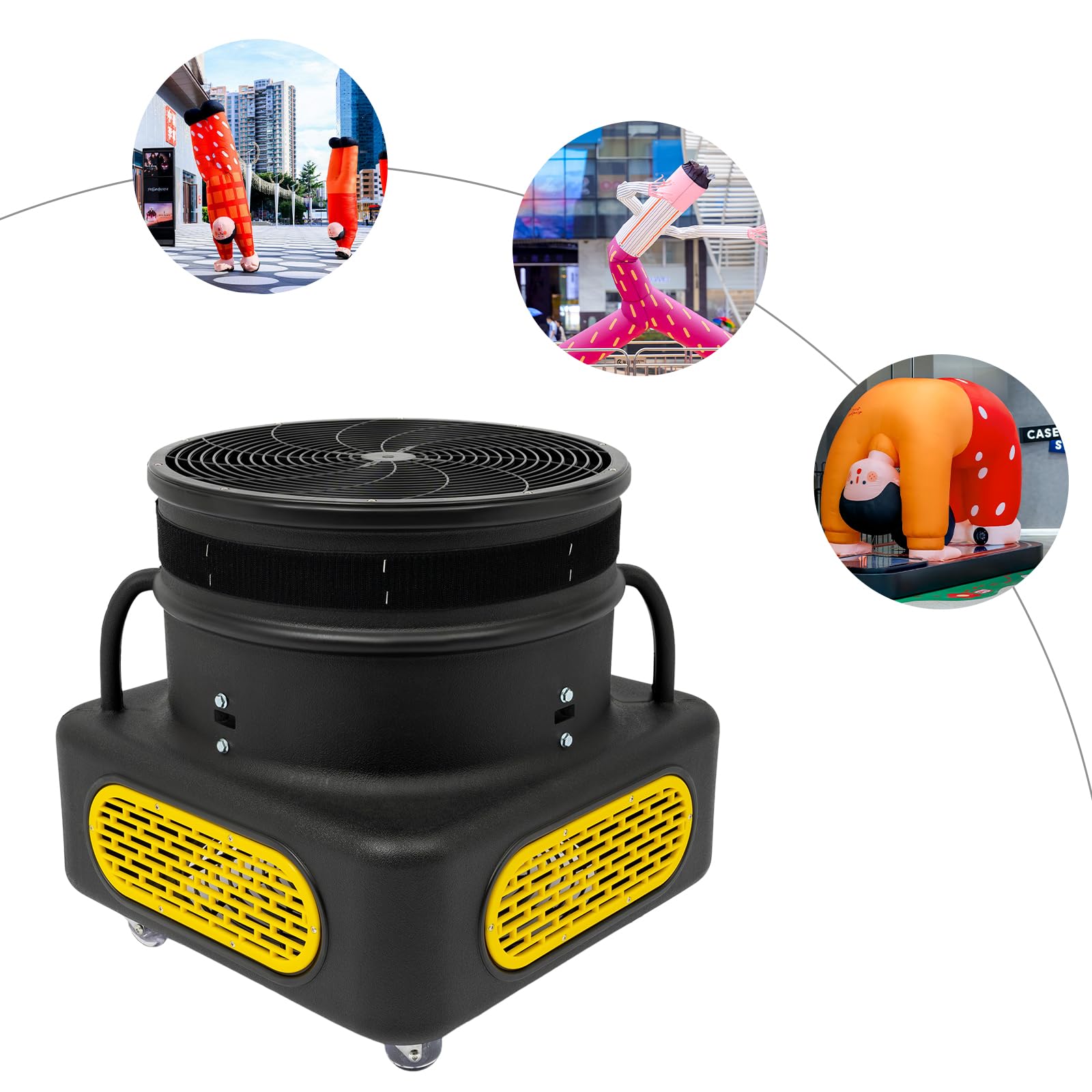 Hüpfburg Gebläse 750W Mit Rädern - Leistungsstarker Luftgebläse Für Aufblasbare Figuren